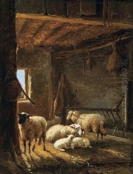 Six Moutons Dans Une Etable - view 1