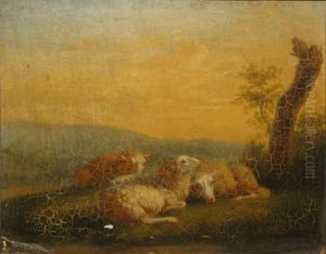 Moutons Pres D'une Souche by Eugene Joseph Verboeckhoven