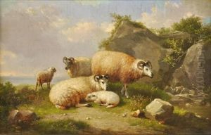 Moutons Pres De La Mer by Eugene Joseph Verboeckhoven