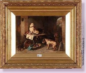 Chiens Dans Un Porche