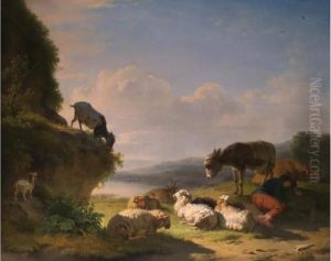 Landschaft Mit Esel by Eugene Joseph Verboeckhoven