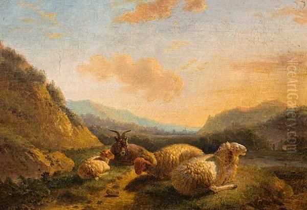 Sheep And Goats In A Landscape - view 1