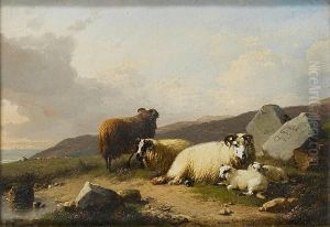 A Shepherd And His Flock by Eugene Joseph Verboeckhoven