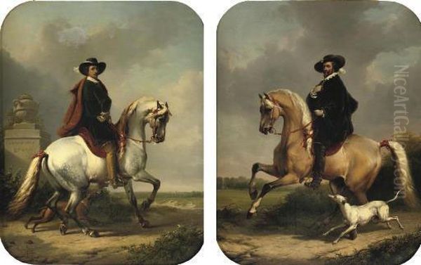 Sir Anthony Van Dyck; And Peter Paul Rubens: A Pair Of Equestrian Portraits - view 1