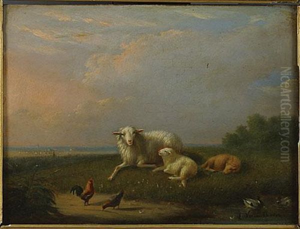 Moutons Dans Un Paysage - view 1
