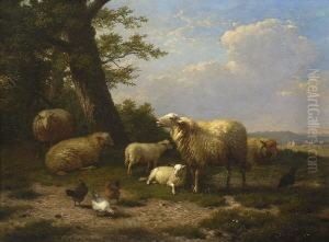 Ruhende Schafe Mit
Huhnern by Eugene Joseph Verboeckhoven