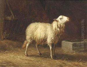 In The Stable by Eugene Joseph Verboeckhoven