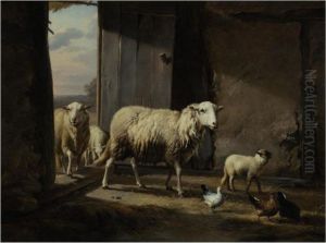 Sheep Returning From Pasture by Eugene Joseph Verboeckhoven