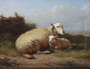 Sheep And Lamb In A Landscape Sheep And Lamb In A Landscape