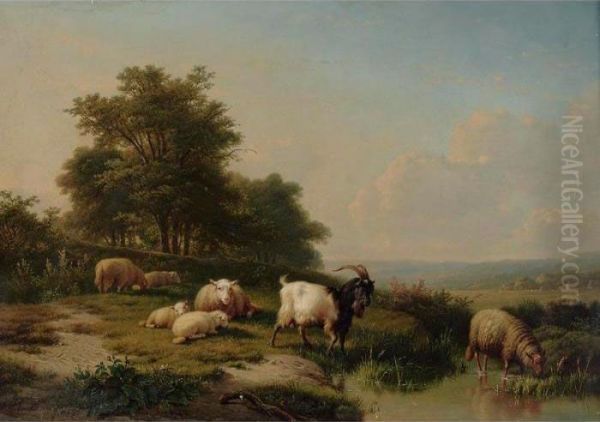 Sheep And Goats In A Landscape - view 1