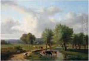 In The Meadows by Eugene Joseph Verboeckhoven