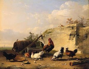 Animals In A Farmyard by Eugene Joseph Verboeckhoven