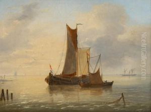 Barques De Peche Etvapeur by Louis Verboeckhoven