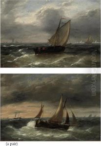 Sailing On Choppy Seas by Louis Verboeckhoven