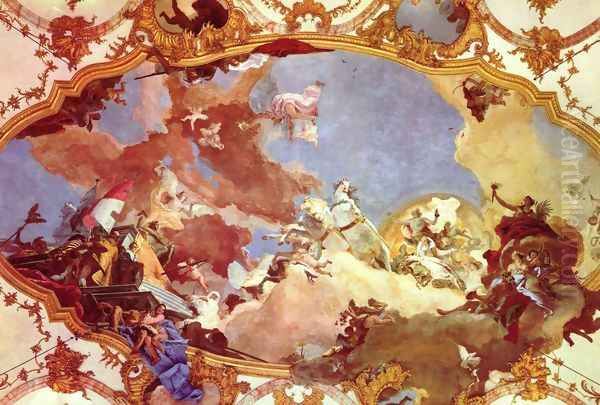 Frescoes in the imperial hall of the Würzburger residence castle, cover fresco, scene, Apollo suppli - view 1