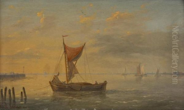 Retour Des Pecheurs Au Coucher Du Soleil - view 1
