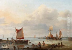 Fishermen At The Harbour Entrance