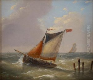 Bateau De Peche Avant La Tempete by Louis Verboeckhoven