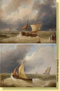 Pecheurs Fuyant L'orage by Louis Verboeckhoven