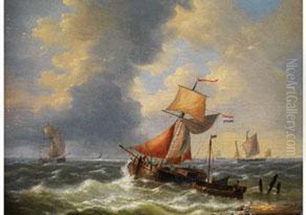 Segelschiffe Auf Bewegtem Meer - view 1