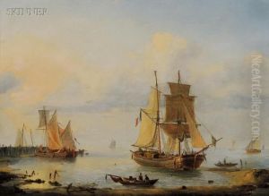 Busy Harbor by Louis Verboeckhoven