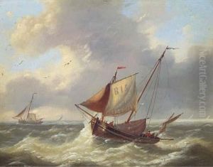 Shipping In Open Water by Louis Verboeckhoven
