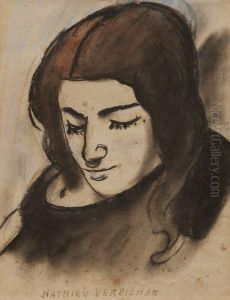 Portrait De Jeune Fille by Louis-Mathieu Verdilhan