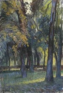 Allee Dans Un Sous Bois A Fontainebleau.