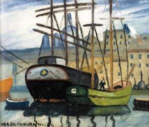 Balancelles Dans Le Port De Marseille. by Louis-Mathieu Verdilhan