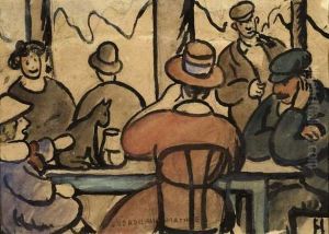 La Partie De Cartes. by Louis-Mathieu Verdilhan