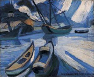 Bateaux A Quai by Louis-Mathieu Verdilhan