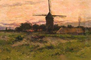 Moulin Dans Un Paysage Au Crepuscule by Isidore Verheyden