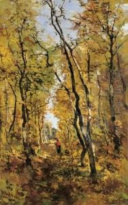Sous-bois - Chemin Dans La Foret De Soignes by Isidore Verheyden