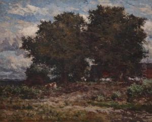 Orchard With Cows And Farmhouse by Isidore Verheyden