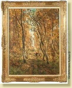 Fagotiere En Foret by Isidore Verheyden