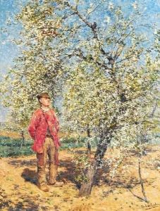 Boomgaard In Bloei by Isidore Verheyden