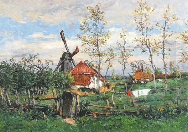 Zomerlandschap Met Molen En Hoeve - view 1