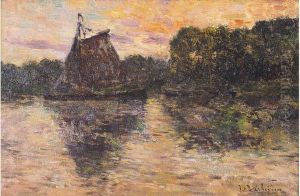 Riviergezicht Met Zeilboten by Isidore Verheyden