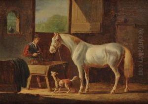 Stable Interior With Horse Stable Interior With Horse