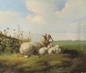 In The Meadow by Albertus Verhoesen