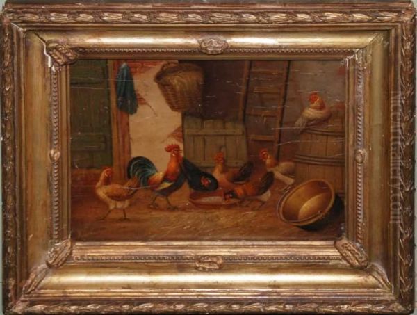 Roosters In Barn - view 1