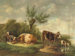 Cattle Under A Willow-tree