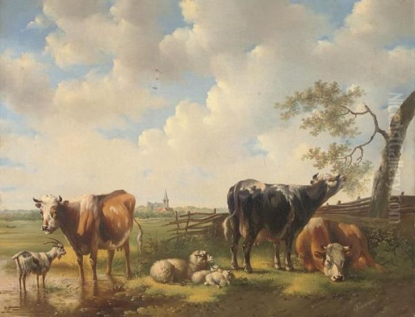 Livestock At The Water's Edge - view 1