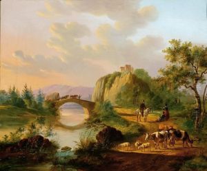 A Landscape With Figures And Cattle On A Sandroad A Landscape With Figures And Cattle On A Sandroad