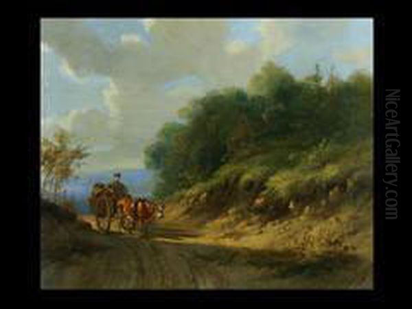 Das Ochsenfuhrwerk Vor Tiefer Landschaft - view 1
