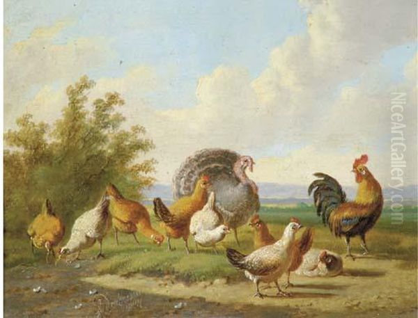 A Turkey And Fowl In A Landscape - view 1
