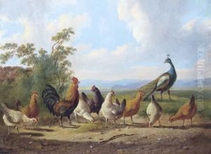 Cheerful Chickens by Albertus Verhoesen
