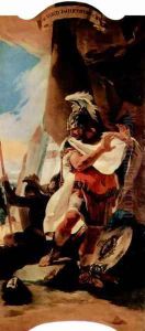 Hannibal sees the head of the Hasdrubal, from paintings of Roman history cycle for the Palazzo in Ve by Giovanni Battista Tiepolo