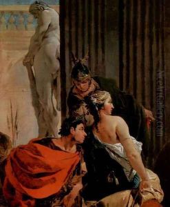 Alexander the Great and Campaspe in the studio of Apelles, detail 2 by Giovanni Battista Tiepolo