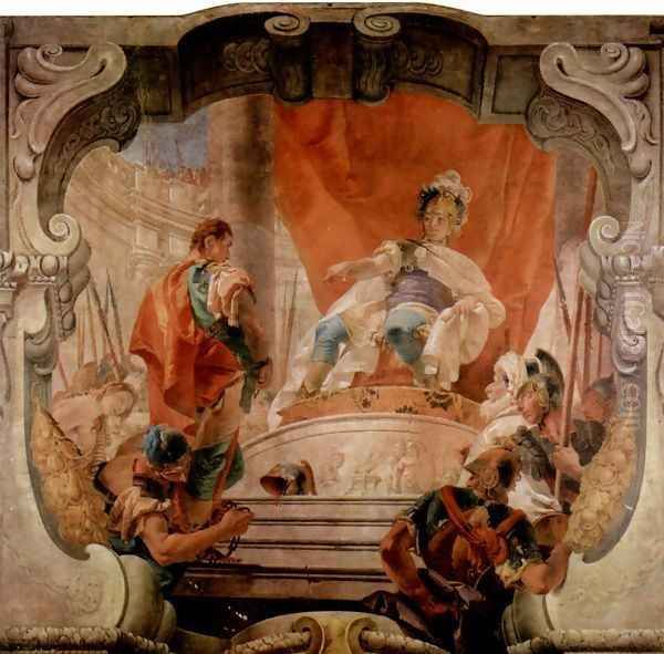 Frescoes in the Palazzo Dugnani, scene, Scipio and the slave - view 1
